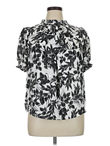 Como Black Short Sleeve Blouse (view 1)