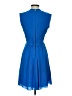 Rebecca Taylor 100% Polyester Solid Blue Cocktail Dress Size 4 - photo 2