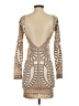 Arden B. Graphic Tan Cocktail Dress Size S - photo 2