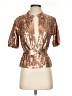 Boston Proper Metallic Gold Short Sleeve Blouse Size XS - photo 1