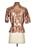 Boston Proper Metallic Gold Short Sleeve Blouse Size XS - photo 2