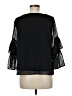 Kaari Blue 100% Polyester Black 3/4 Sleeve Blouse Size M - photo 2