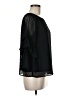 Kaari Blue 100% Polyester Black 3/4 Sleeve Blouse Size M - photo 4