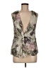 St. John Tan Sleeveless Silk Top Size 8 - photo 1