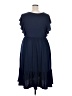 Keluummi 100% Polyester Solid Blue Casual Dress Size 20 - photo 2