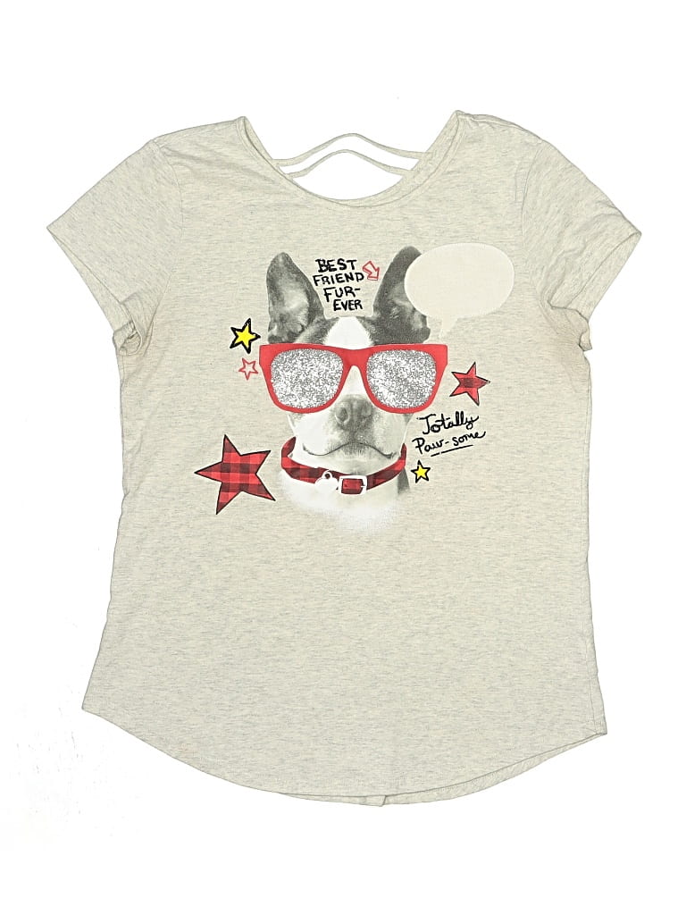 Pre-owned Justice Kids' Short Sleeve T-shirt In Gray