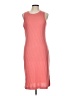 Nine West Solid Pink Casual Dress Size L - photo 1