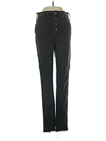 Madewell Tall 10" High-Rise Skinny Jeans in Berkeley Black: Button-Through Edition (view 1)
