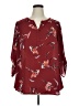 Daniel Rainn 100% Polyester Burgundy 3/4 Sleeve Blouse Size 1X - photo 1