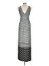 Max Studio Stripes Gray Casual Dress Size L - photo 2