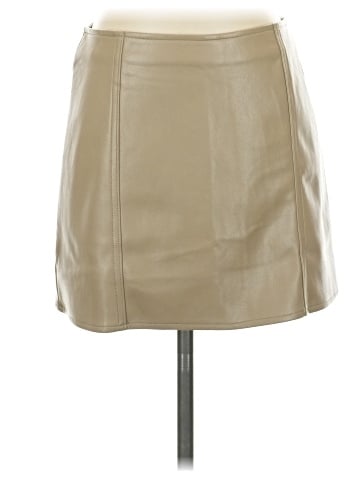 Olivaceous Faux Leather Skirt (view 1)