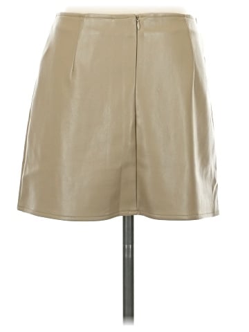 Olivaceous Faux Leather Skirt (view 2)