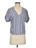 Universal Thread 100% Cotton Stripes Blue Short Sleeve Blouse Size S - photo 1