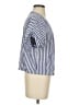 Universal Thread 100% Cotton Stripes Blue Short Sleeve Blouse Size S - photo 4