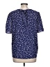 Papermoon 100% Polyester Stars Blue Short Sleeve Blouse Size L - photo 2