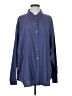 Lands' End 100% Silk Solid Blue Long Sleeve Silk Top Size 26R - photo 1