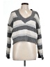Pink Rose Stripes Gray Pullover Sweater Size L - photo 1
