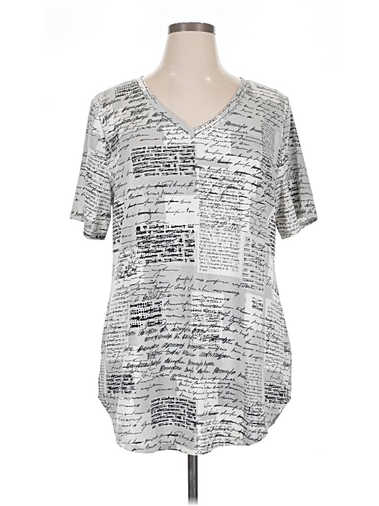 Pre-owned Lularoe Short Sleeve T-shirt In Silver