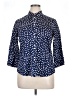 Foxcroft Polka Dots Blue 3/4 Sleeve Button-Down Shirt Size 16 (petite) - photo 1