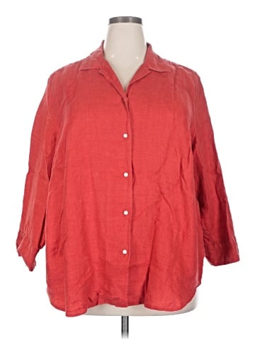 Lauren by Ralph Lauren 3/4 Sleeve Button-Down Shirt (view 1)