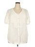 Avenue 100% Polyester Ivory Short Sleeve Blouse Size 18 Plus - photo 1
