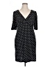 Connected Apparel Polka Dots Black Casual Dress Size 14 - photo 1