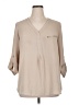 Roz & Ali 100% Polyester Tan 3/4 Sleeve Blouse Size 1X - photo 1