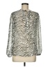 Seven7 100% Polyester Animal Print Silver Long Sleeve Blouse Size M - photo 1