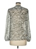 Seven7 100% Polyester Animal Print Silver Long Sleeve Blouse Size M - photo 2
