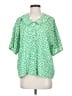 Things Between Green Short Sleeve Blouse Size S - photo 1