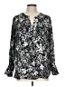Counterparts 100% Polyester Black Silver Long Sleeve Blouse Size L - photo 1