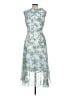 Chaps 100% Polyester Floral Blue Cocktail Dress Size 6 - photo 2