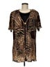Maria Gabrielle 100% Polyester Animal Print Brown Kimono Size M - photo 1