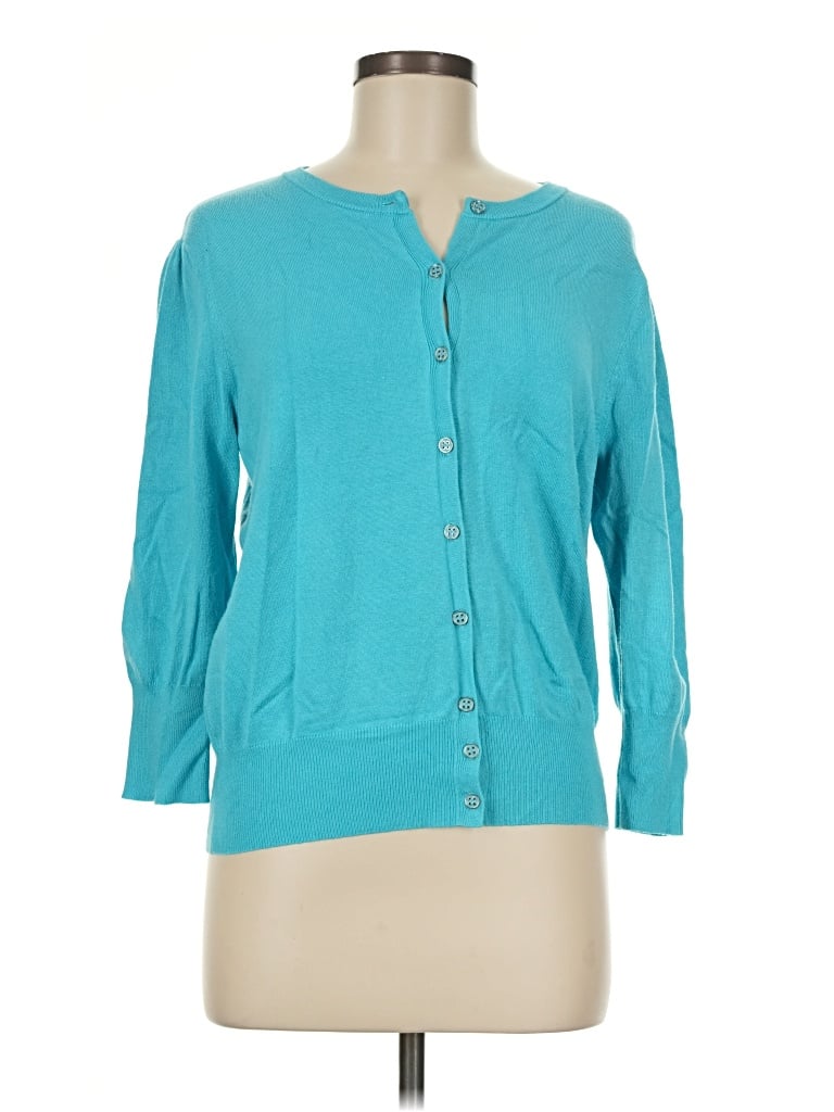 Pre-owned Jeanne Pierre Cardigan Sweater In Teal