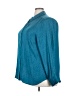 On 34th 100% Recycled Polyester Polka Dots Teal Long Sleeve Blouse Size 3X - photo 5