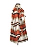 Kensie 100% Polyester Plaid Orange Coat Size M - photo 4