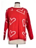 Easel 100% Polyester Hearts Red Pullover Sweater Size L - photo 1