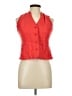 In Moda Red Sleeveless Button-Down Shirt Size 10 - photo 1