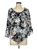 BCX 100% Polyester Blue 3/4 Sleeve Blouse Size L - photo 1