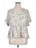 Daytrip 100% Rayon White Short Sleeve Blouse Size XL - photo 1