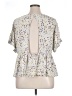 Daytrip 100% Rayon White Short Sleeve Blouse Size XL - photo 2