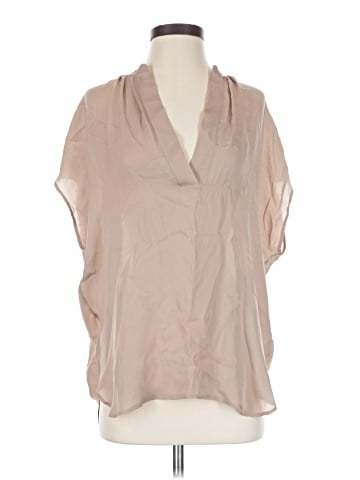 Vince. Short Sleeve Silk Top (view 1)