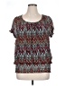 Lavish Brown Short Sleeve Blouse Size 1X - photo 1