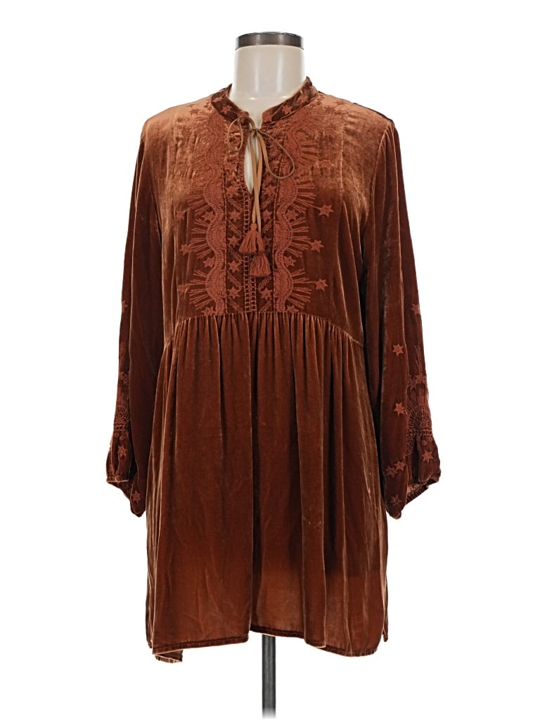 Pre-owned Johnny Was Casual Dress In Brown