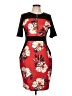 Assorted Brands Graphic Red Cocktail Dress Size L - photo 1