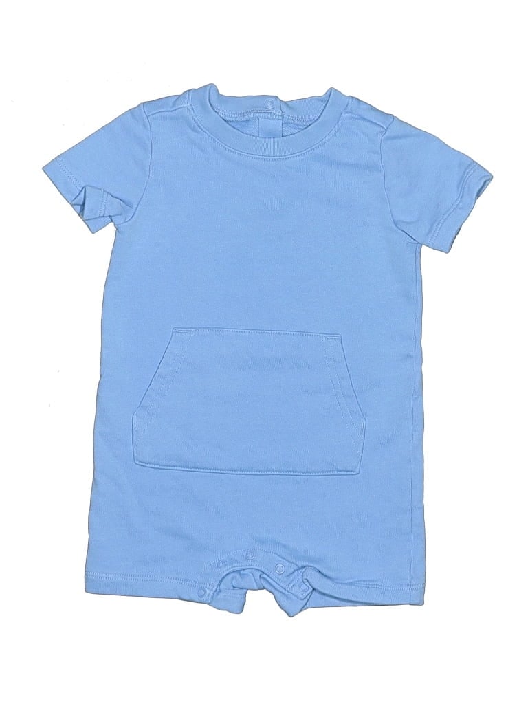 Pre-owned Primary Clothing Kids' Short Sleeve Onesie In Blue