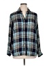 Cino 100% Viscose Plaid Blue Long Sleeve Button-Down Shirt Size XL - photo 1