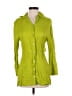 Zara 100% Viscose Green 3/4 Sleeve Button-Down Shirt Size S - photo 1