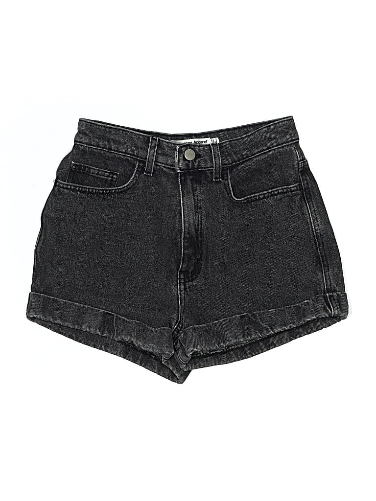 Pre-owned American Apparel Denim Shorts In Black