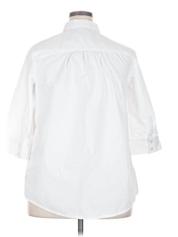 Roaman's 3/4 Sleeve Button-Down Shirt (view 2)